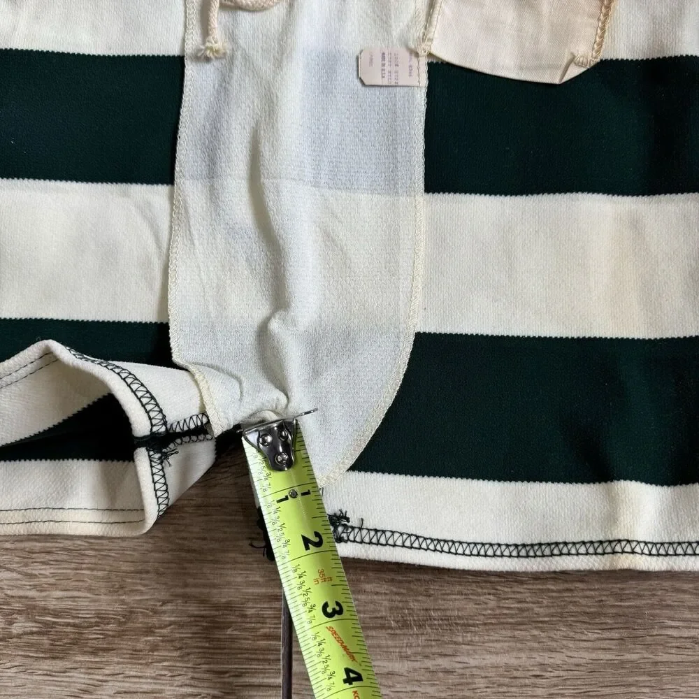 Vintage 60s Mens Square Swim Bathing Trunks Stripe Green White Large